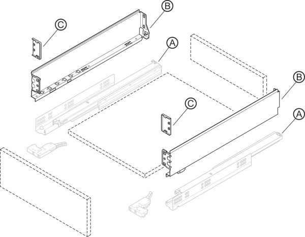 Matrix Box Single комплект боковин, белый, 80x500 мм
